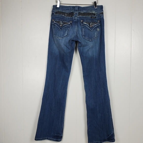 Miss Me rhinestone studded flare JP4221R jeans size 28 - Picture 9 of 15